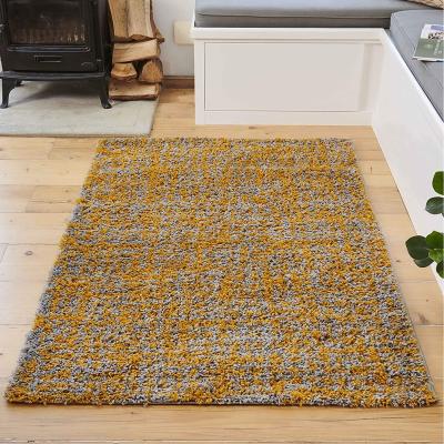 The Range Mustard and Grey Flecked Small Shaggy Rug - Abberton - Yellow and Grey