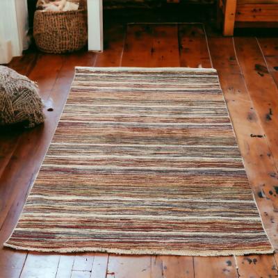 The Range Multicoloured Striped Living Room Rug - Ziegler - Red