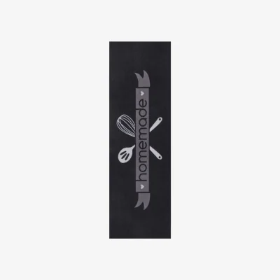 The Range Hanse Home Cook Clean Polyester Kitchen Runner Rug Black - Black