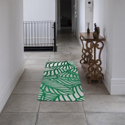 The Range Green Biophilic design with natural analogues texture Designer Runner Rug - Green