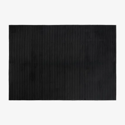 The Range OHS Faux Fur Ribbed Rug - Black / 160X230