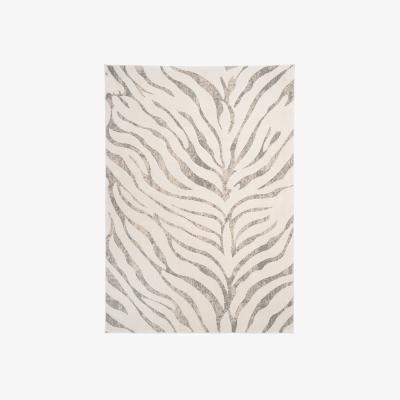 The Range Animal Print Plush Pile Black White Zebra Living Room Area Rug - Cream / 240cm