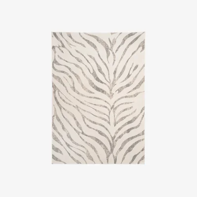 The Range Animal Print Plush Pile Black White Zebra Living Room Area Rug - Cream / 240cm