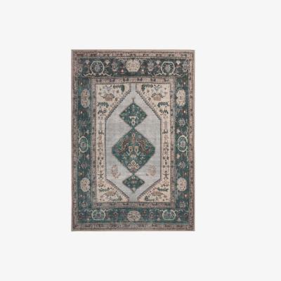 The Range Deep Green Cream Geometric Medallion Non Slip Washable Area Rug - Green / 230cm