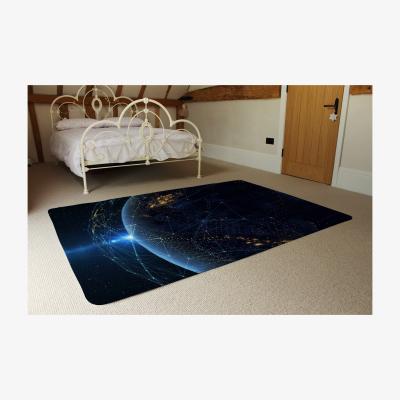 The Range Connection Lines Around Earth Globe Rug - Blue / 230cm