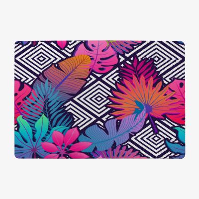 The Range Tropical Geometric Rug - Black / 110cm