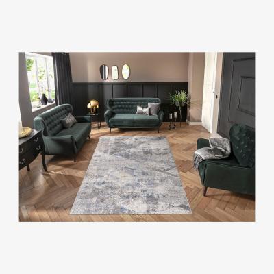 The Range Blue Flecked High End Geometric Living Room Rug - Florance - Blue / 200cm