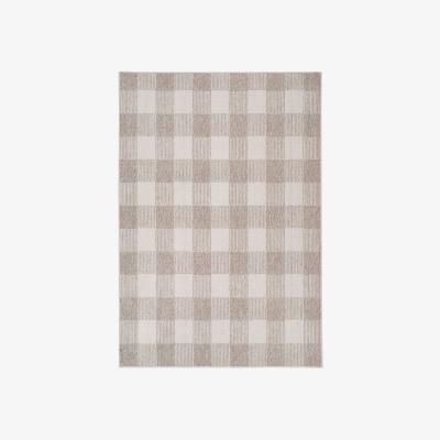 The Range Beige Check Looped Pile Area Rug - Stone / 230cm