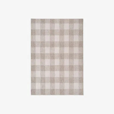 The Range Beige Check Looped Pile Area Rug - Stone / 230cm