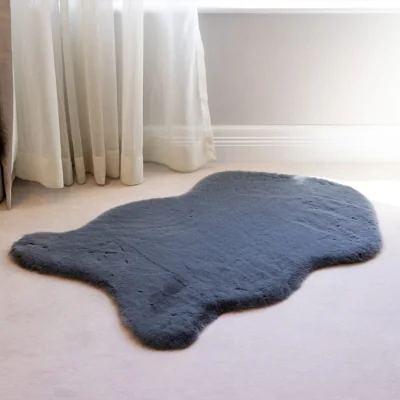 The Range Super Soft Faux Fur Rug - Charcoal