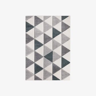 The Range Modern Triangle Geo Rug - Teal and Grey / 160cm