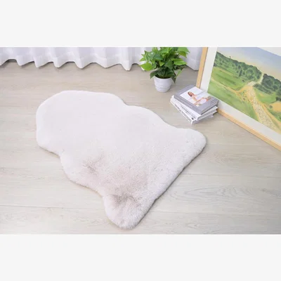 The Range Deluxe Faux Rabbit Fur Rug - Mink