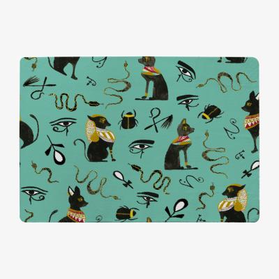The Range Hand Painting Abstract, Ancient Egypt Horus Eye Signs Designer Rug - Green / 200cm