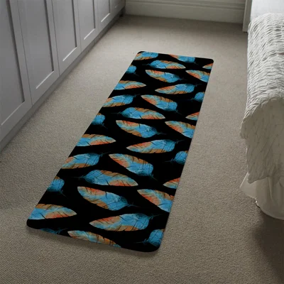 The Range Imprints Boho Feathers Runner Rug - Blue
