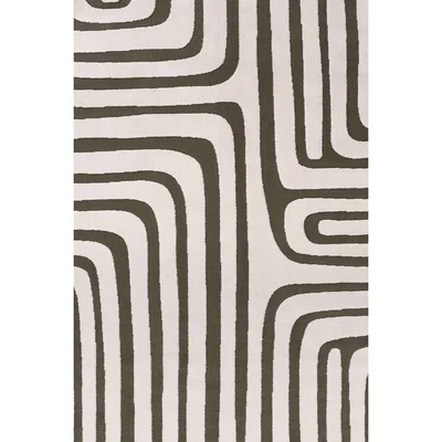 The Range The Rugs Loft Abstract Wave Line Textured Terra Rug 160X230 cm - Green / 150.0cm