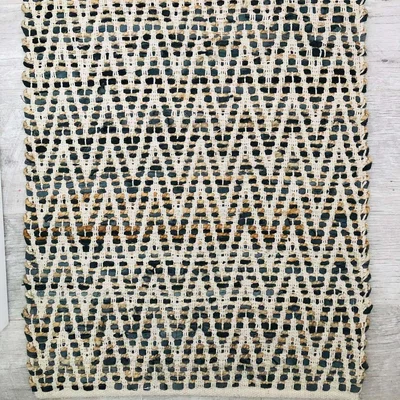 The Range Grey Leather Jute Rug
