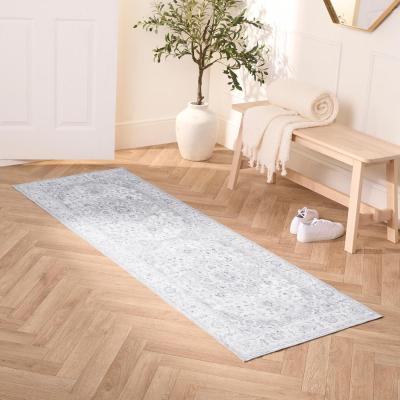 The Range Vintage Print Washable Rug - Grey / 66cm