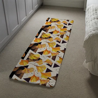 The Range Orangle Flowers And Triangles Runner Rug - Orange