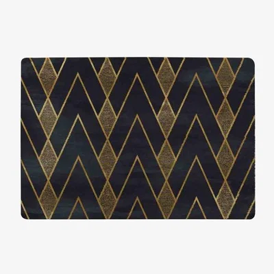 The Range Gold Geometreic Lines Rug - Gold / 110cm