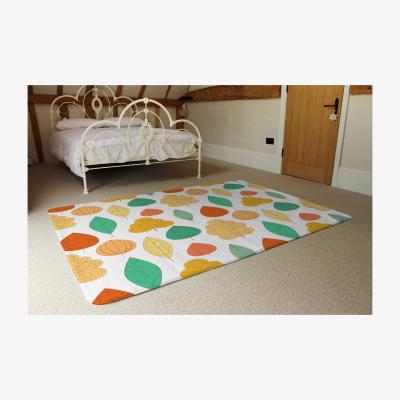 The Range Decorative Leaves Rug - Orange / 230cm