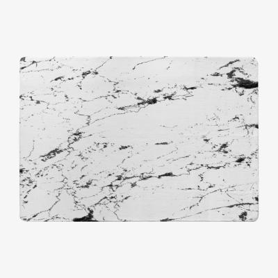 The Range Thin Black Marble Designer Rug - Black / 150cm