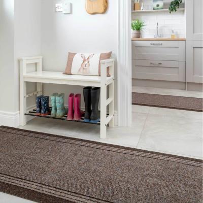 The Range Cut To Measure Non Slip Hard Wearing Kitchen Utility Runner Rug - Brown / 243cm