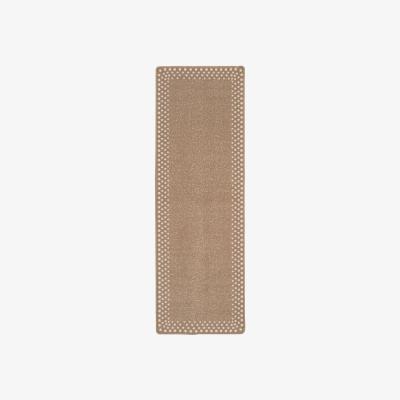 The Range Beige Polka Dot Spotty Bordered Non Slip Washable Kitchen Utility Mat - Beige / 200cm