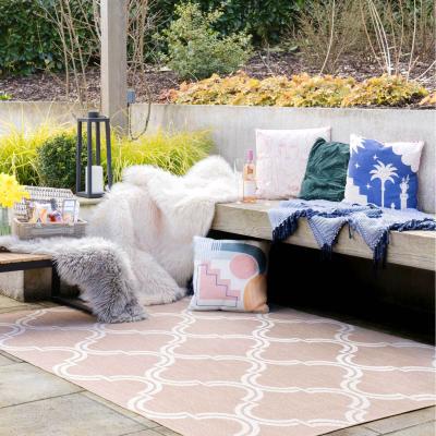 The Range Beige Trellis Flatweave Indoor Outdoor Rug - Beige / 150 x 80cm