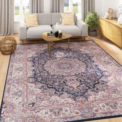 The Range Purple Mandala Washable Rug - Navy Blue Red / 190cm / 5