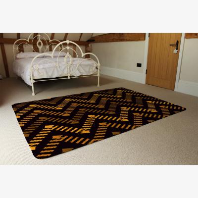 The Range Freehand Horizontal Zigzag Chevron Stripes Boho Chic Rug - Brown / 230cm