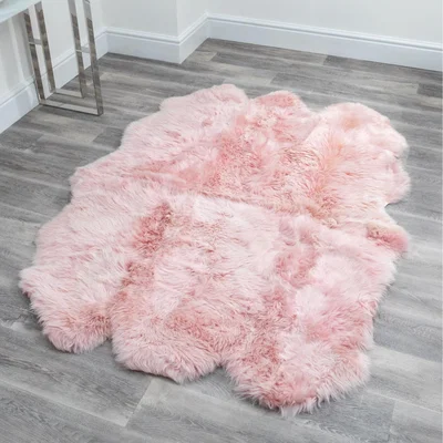 The Range Sextuple Pelt Sheepskin Rug - Pink