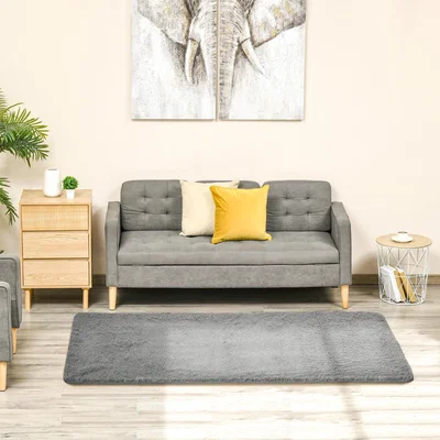 The Range Brown Fluffy Area Rug Shaggy Carpet - Grey
