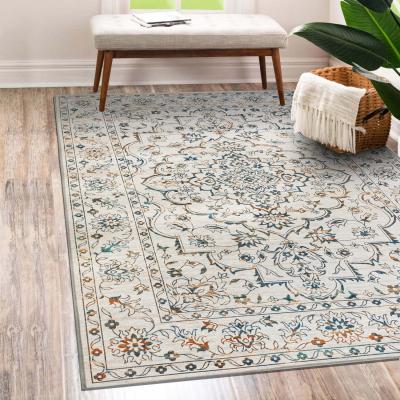 The Range Vernal Odessa Blue Machine washable Area Rug, BlueYellow Cream - Blue/Yellow/ Cream / 76 cm x 243 cm