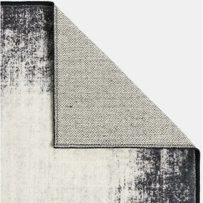 The Range OHS Printed Washable Check Rug - Monochrome / 160X230