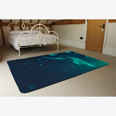 The Range Polygonal Space Rug - Blue / 230cm