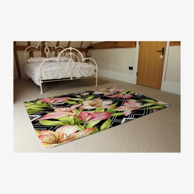 The Range Bright Plants On Geometric Rug - Green / 230cm