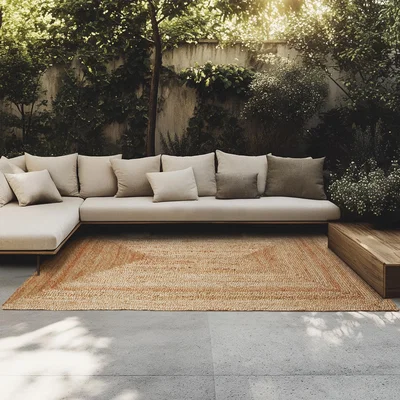 The Range Rug Glim - jute, boho style, 100 natural fibres - Brown / 230cm