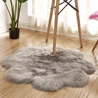 The Range Super Soft Flower Shape Shaggy Room Carpet Decor Rug - Grey