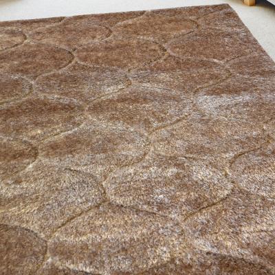 The Range Cosy Brown Carved Trellis Shaggy Rug - Kasta - Brown / 4kg / 150cm