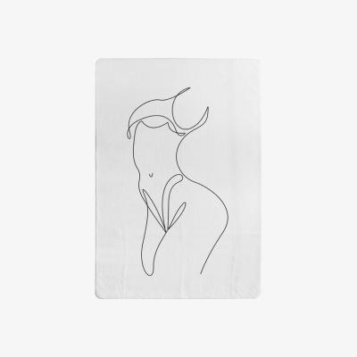 The Range Line Art Of Femail Body Designer Rug - White / 200cm
