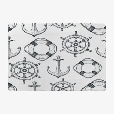 The Range Anchor  Wheel Designer Rug - White / 150cm