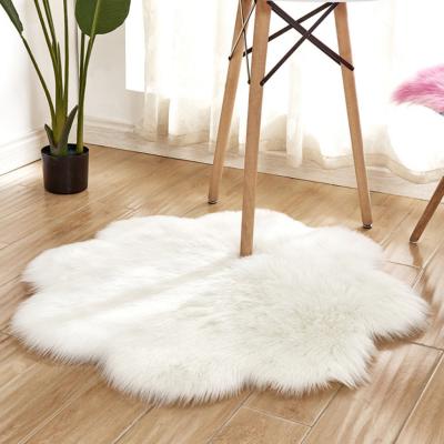 The Range Super Soft Flower Shape Shaggy Room Carpet Decor Rug - White