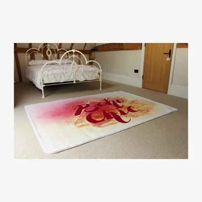 The Range Boho Chic Lettering Rug - Red / 230cm