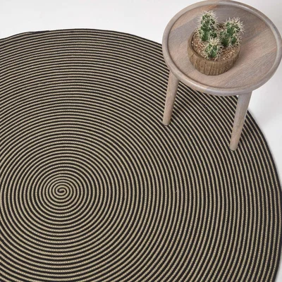 The Range Handmade Woven Spiral Braided Rug - Linen