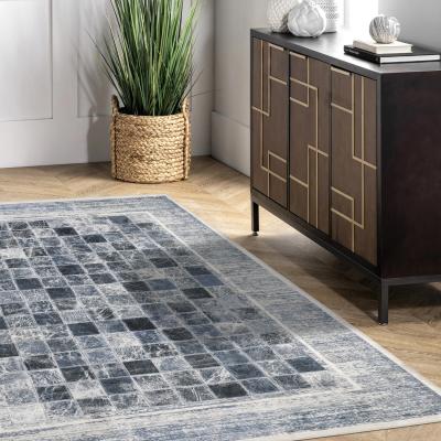The Range Flatweave California Chenille Rug - Blue / 100x200cm