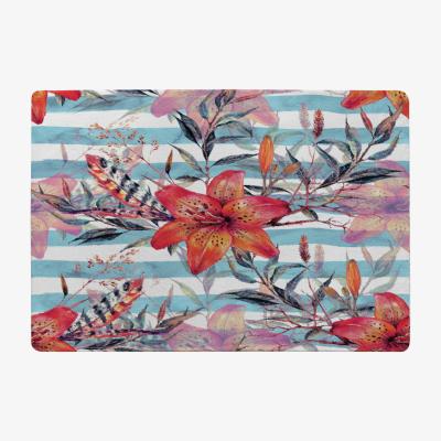 The Range Bouquet Of Watercolor Tiger Lilies Rug - Red / 150cm