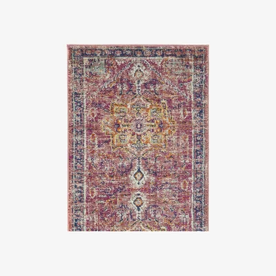 The Range Ruby Traditional Oriental Living Room Rug - Red / 67x200cm / Runner