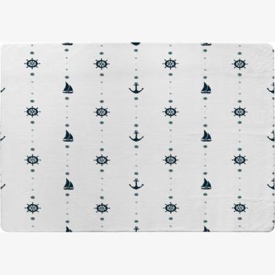 The Range Anchor Wheel Sailboat Rug - White / 110cm