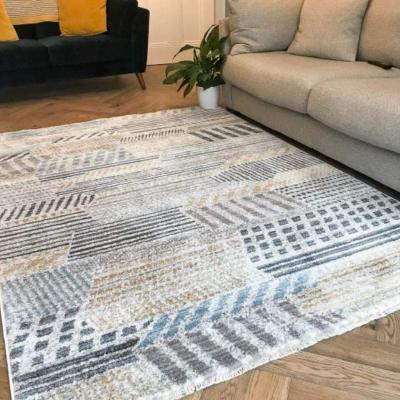 The Range Modern Ochre and Grey Tribal Flatweave Rug - Cecily - Yellow / 4kg
