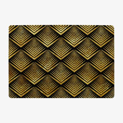 The Range Golden Geometric Flower Pattern Rug - Gold / 110cm